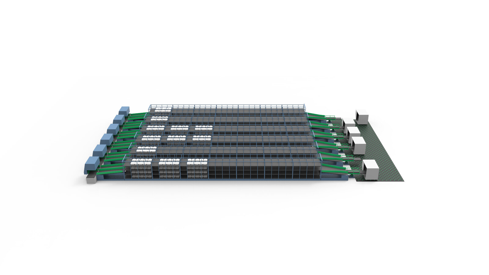Render of the NAS automated sorter installation